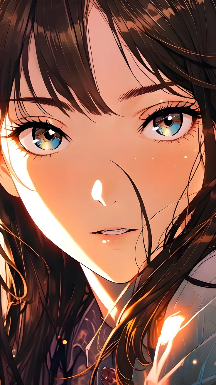 Anime girl Sunlit Portrait