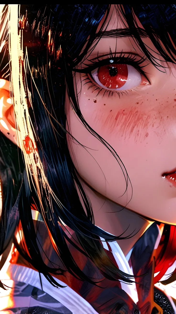 Girl in Scarlet Gaze in Sunlight