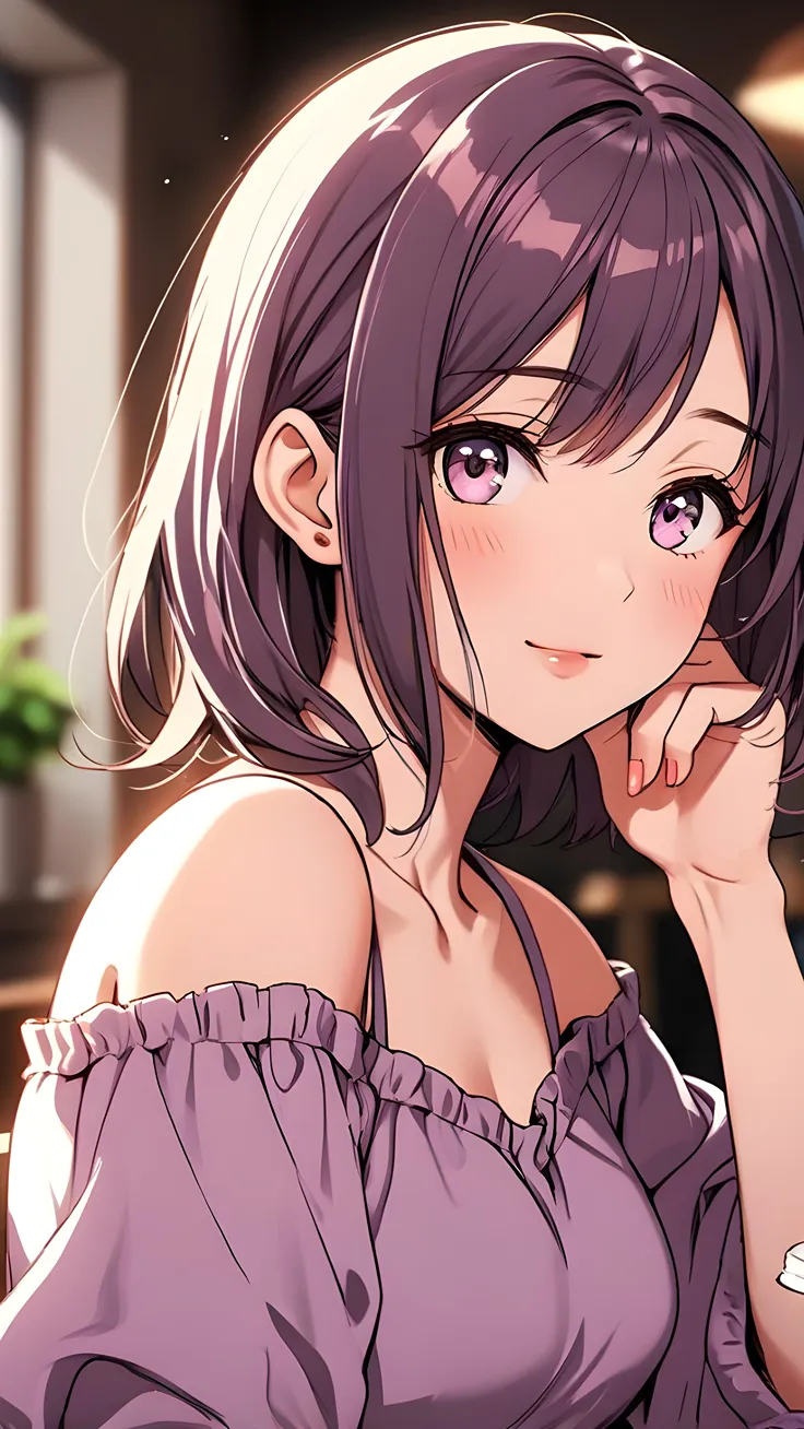 Girl in Lavender Evening Glow