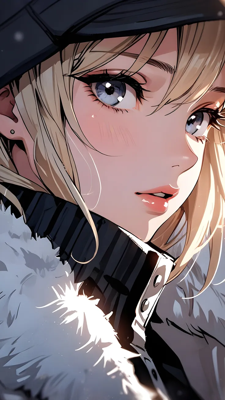 Anime girl in winter clothes