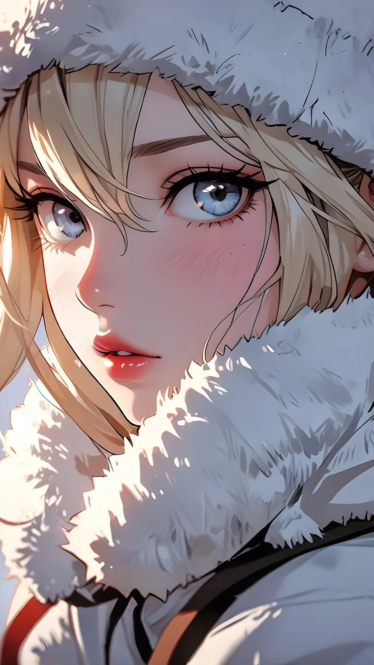 Anime girl in winter clothes