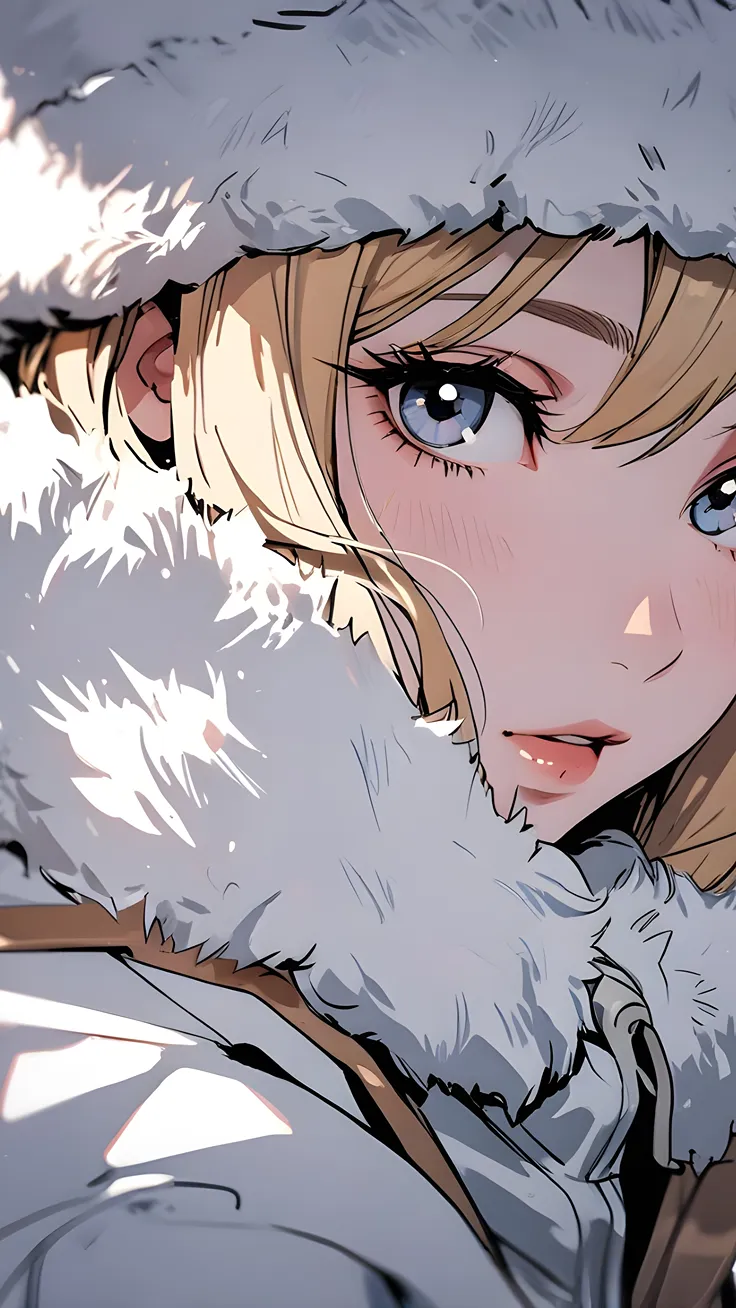 Anime girl in winter clothes