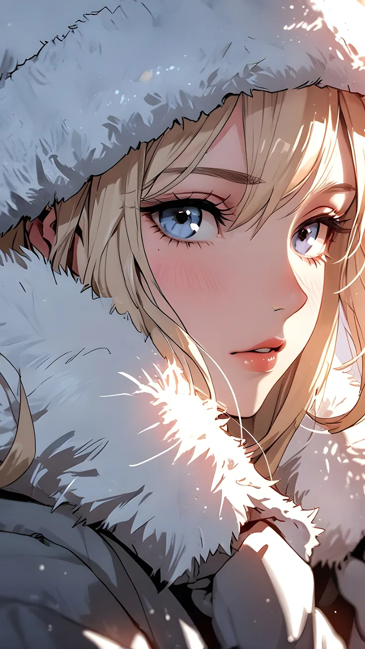 Anime girl in winter clothes