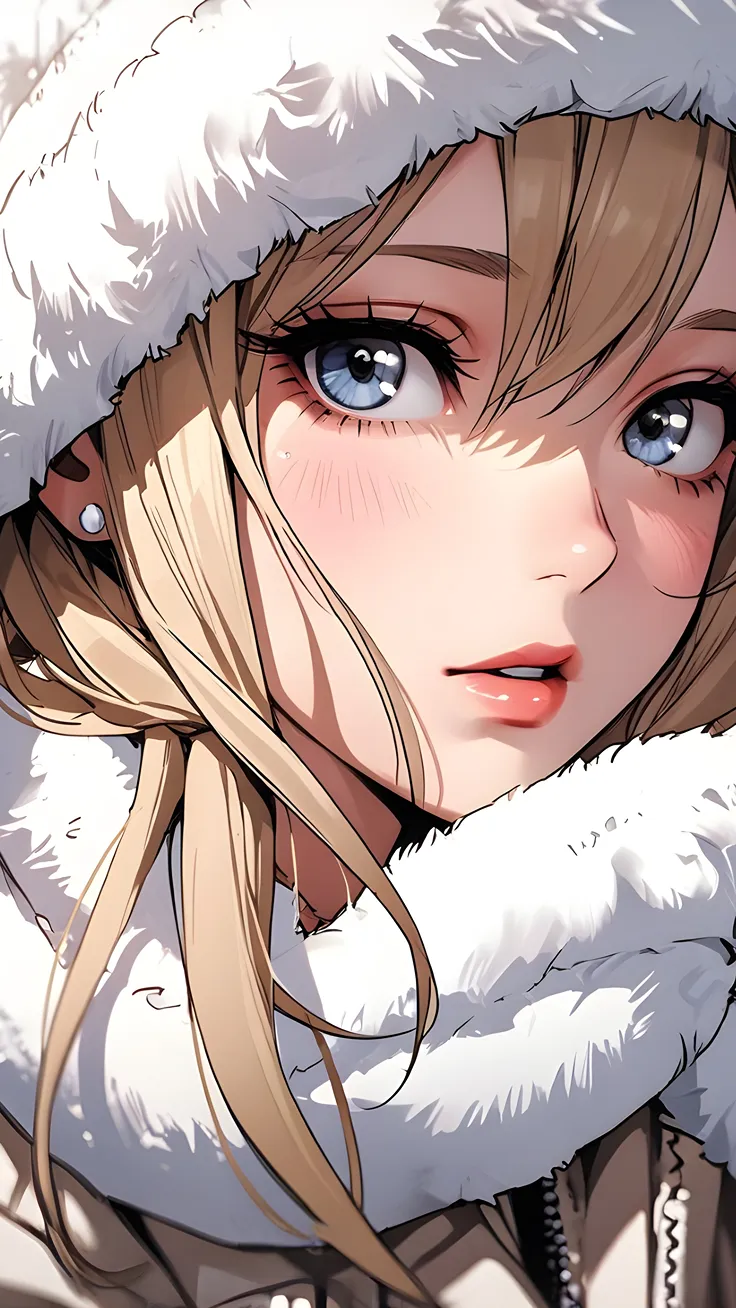 Anime girl in winter clothes