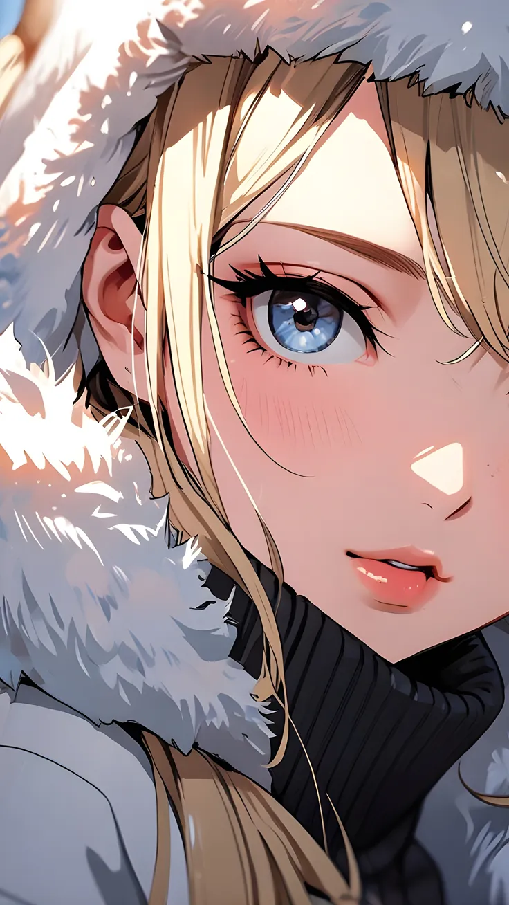 Anime girl in winter clothes