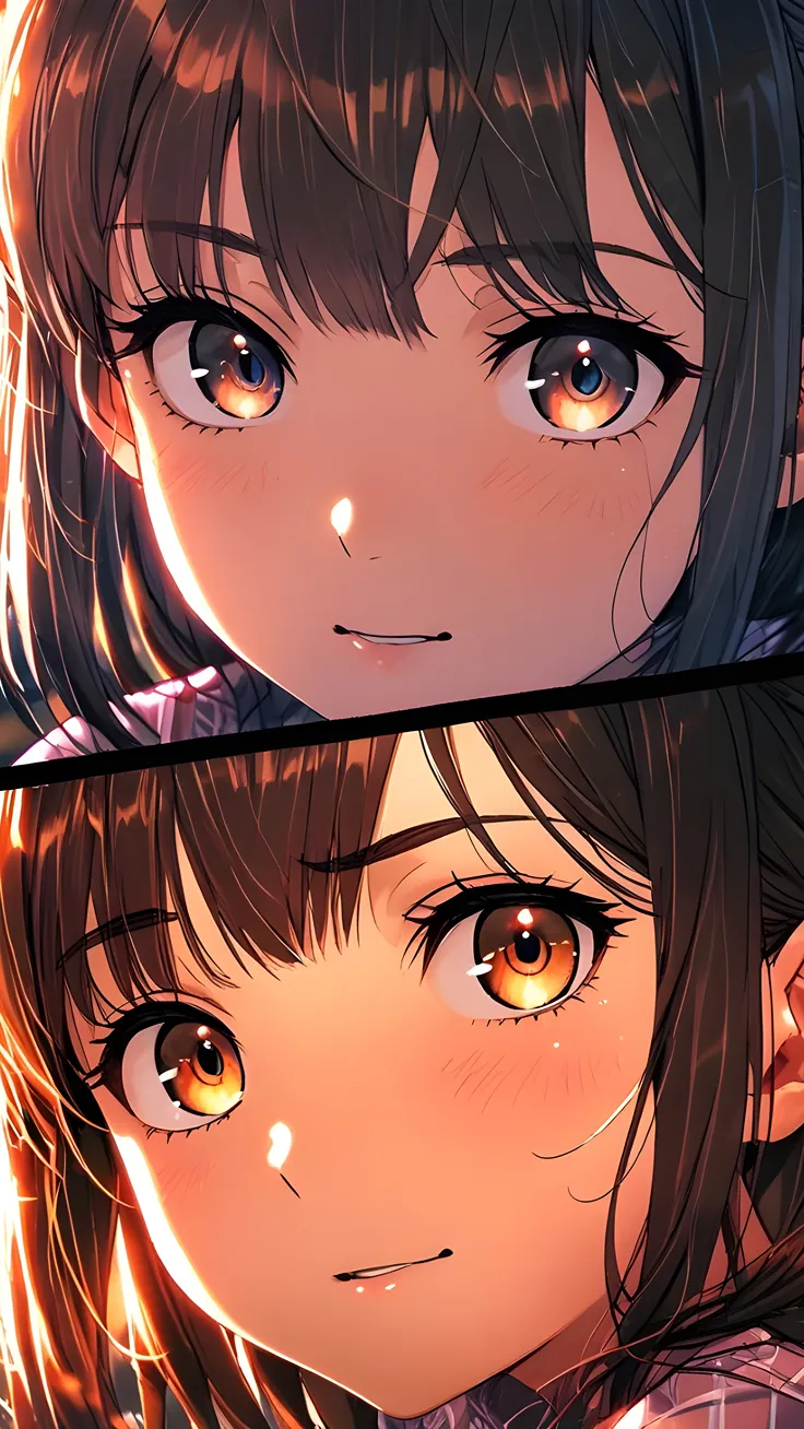 Beautiful anime girl scene in panel ai