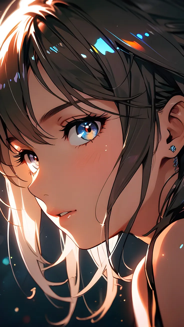 Anime girl with attractive eyes ai