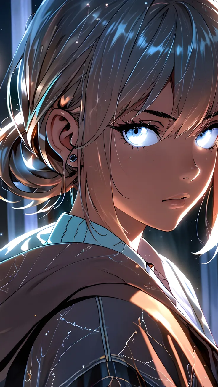 Anime beautiful girl with attractive eyes ai