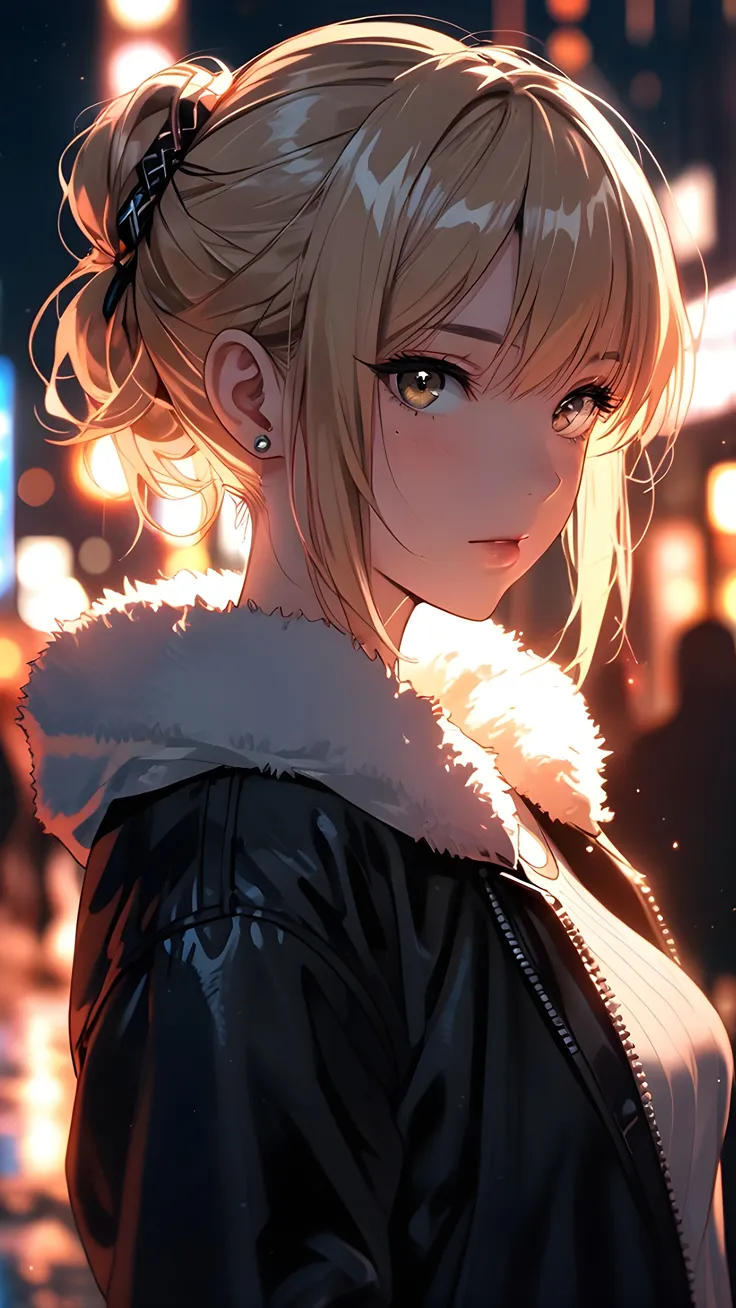 Anime girl with blond hair ai