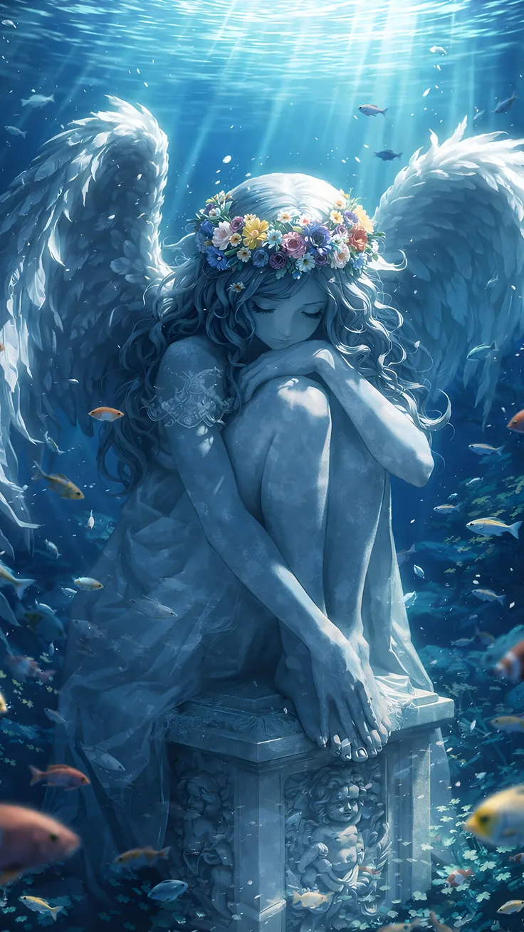 Angel girl in the water ai