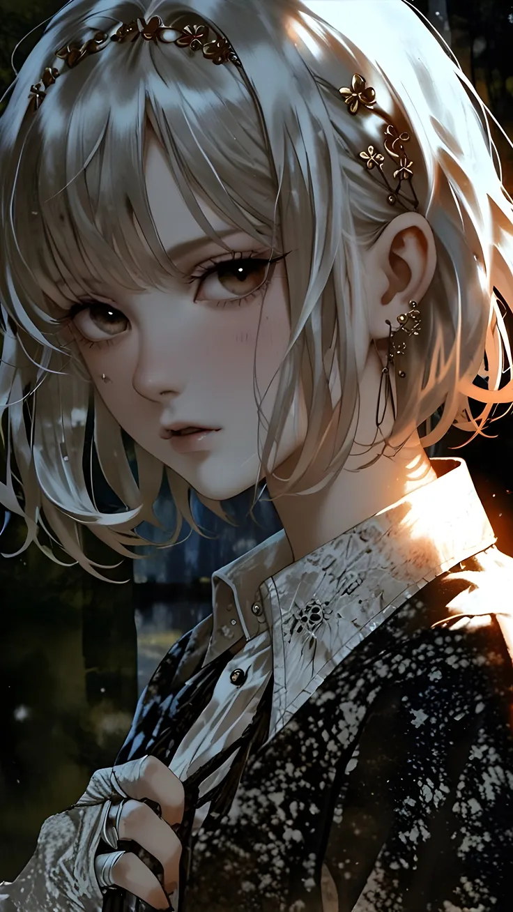 Anime beautifull girl with pretty hair ai