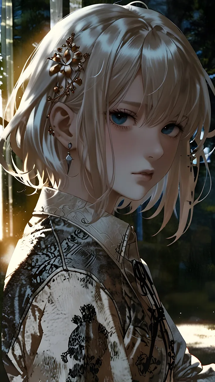 Anime beautifull girl with pretty hair ai