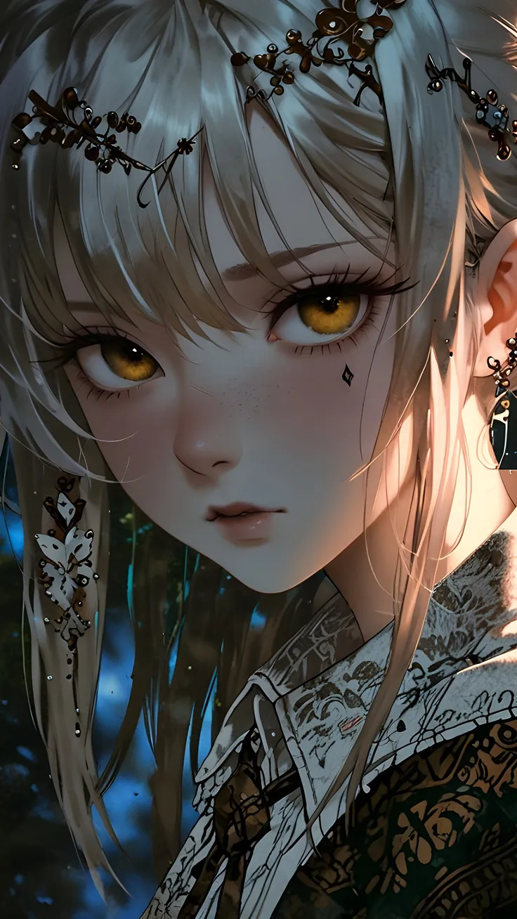 Anime Beautifull girl with pretty hair ai