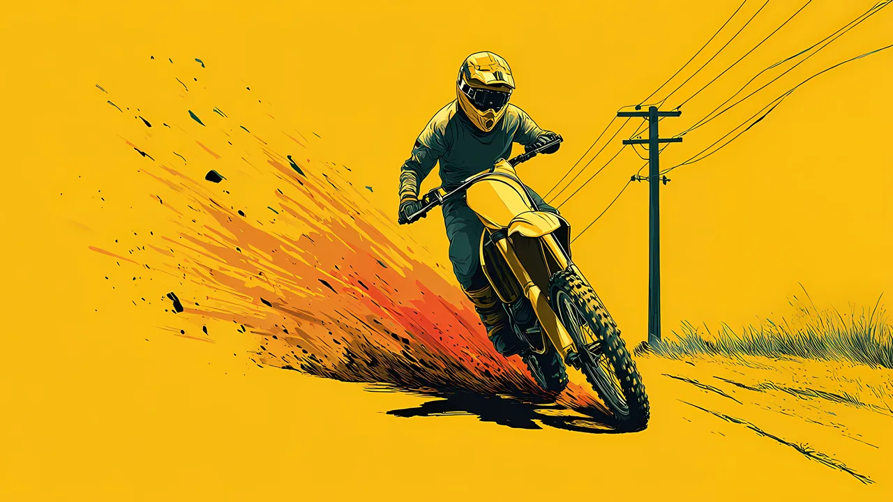 Minimal motocross illustration