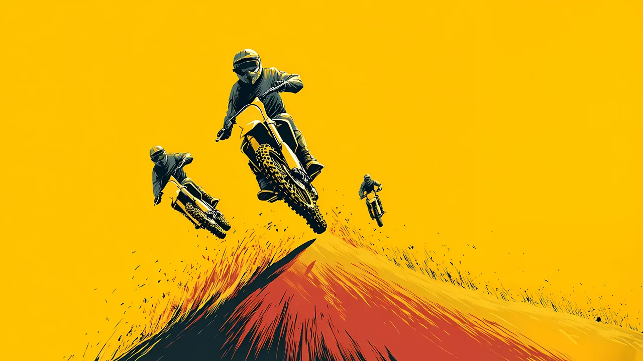 Minimal motocross illustration