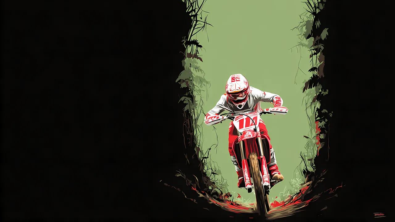 Minimal motocross illustration