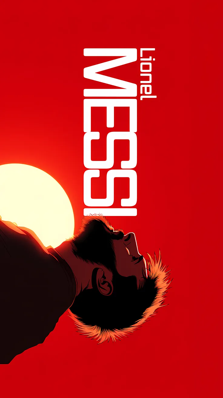 Lionel Messi red background illustration