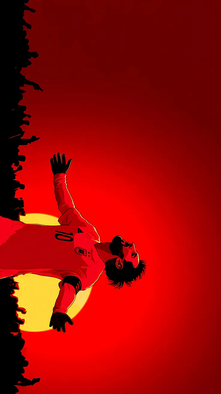 Lionel Messi red background illustration
