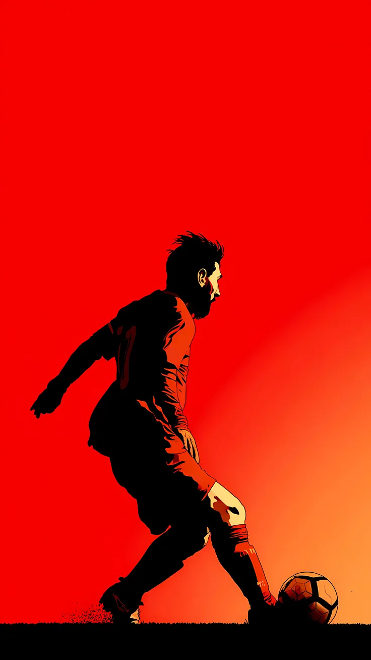 Lionel Messi red background illustration
