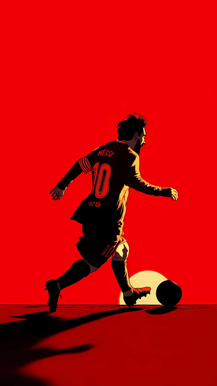Lionel Messi red background illustration
