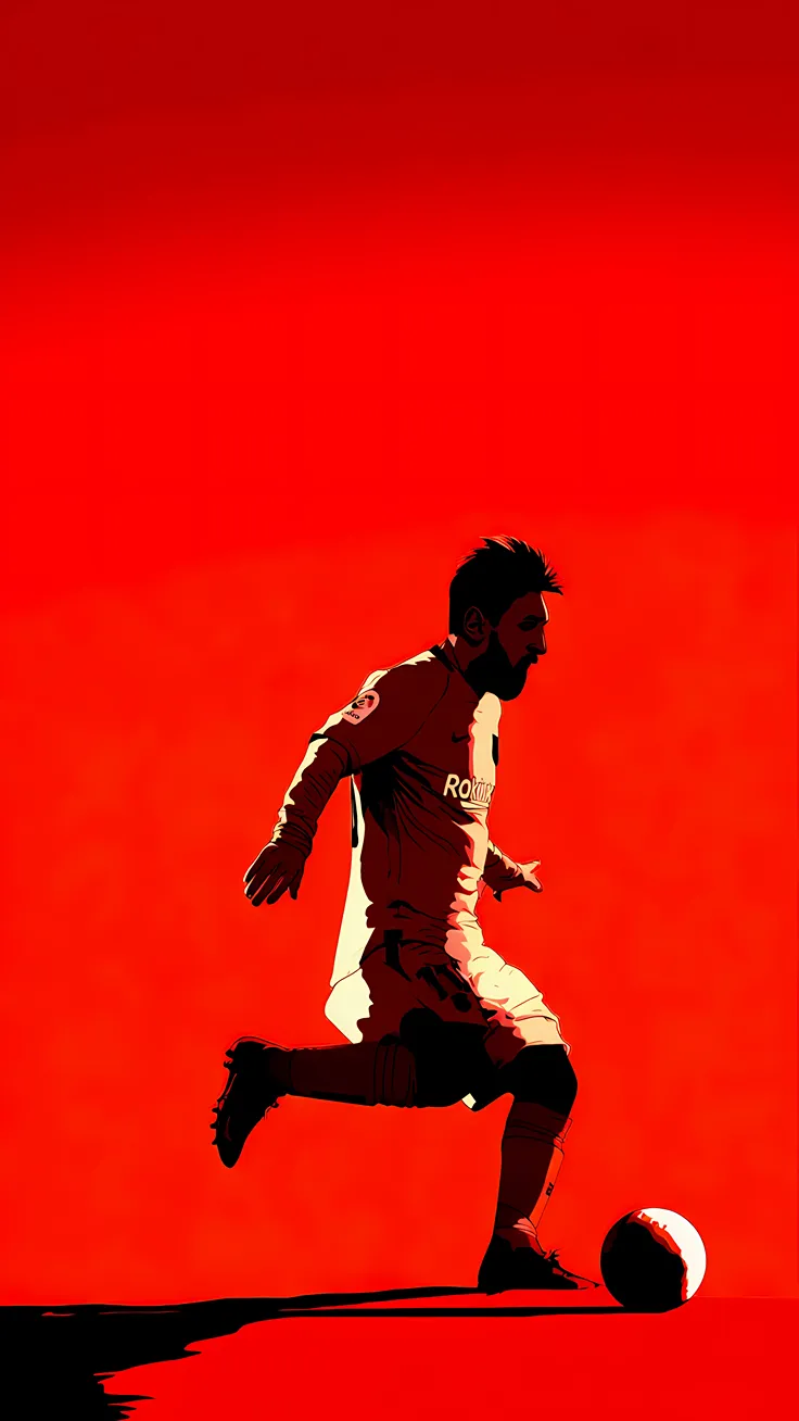 Lionel Messi red background illustration