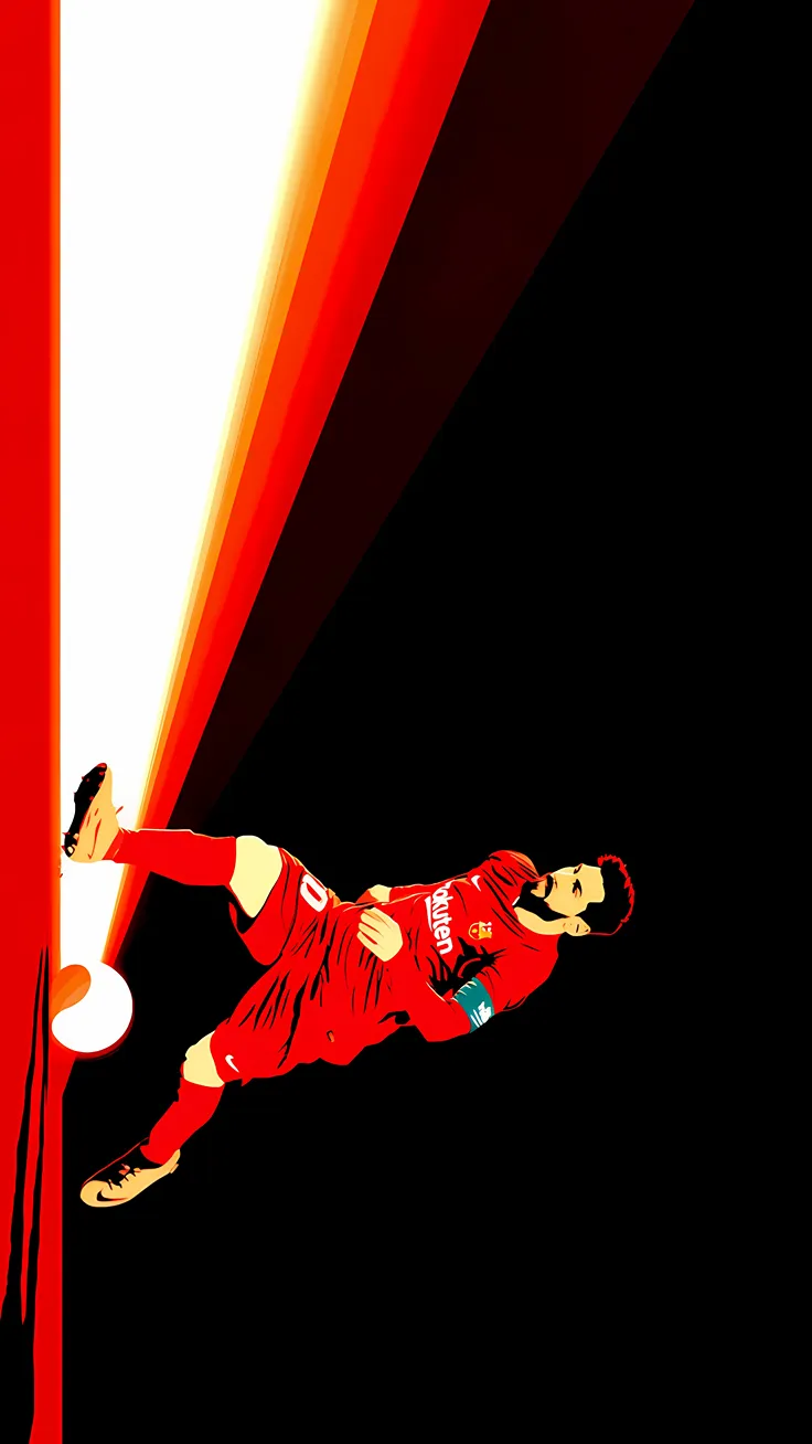 Lionel Messi red background illustration