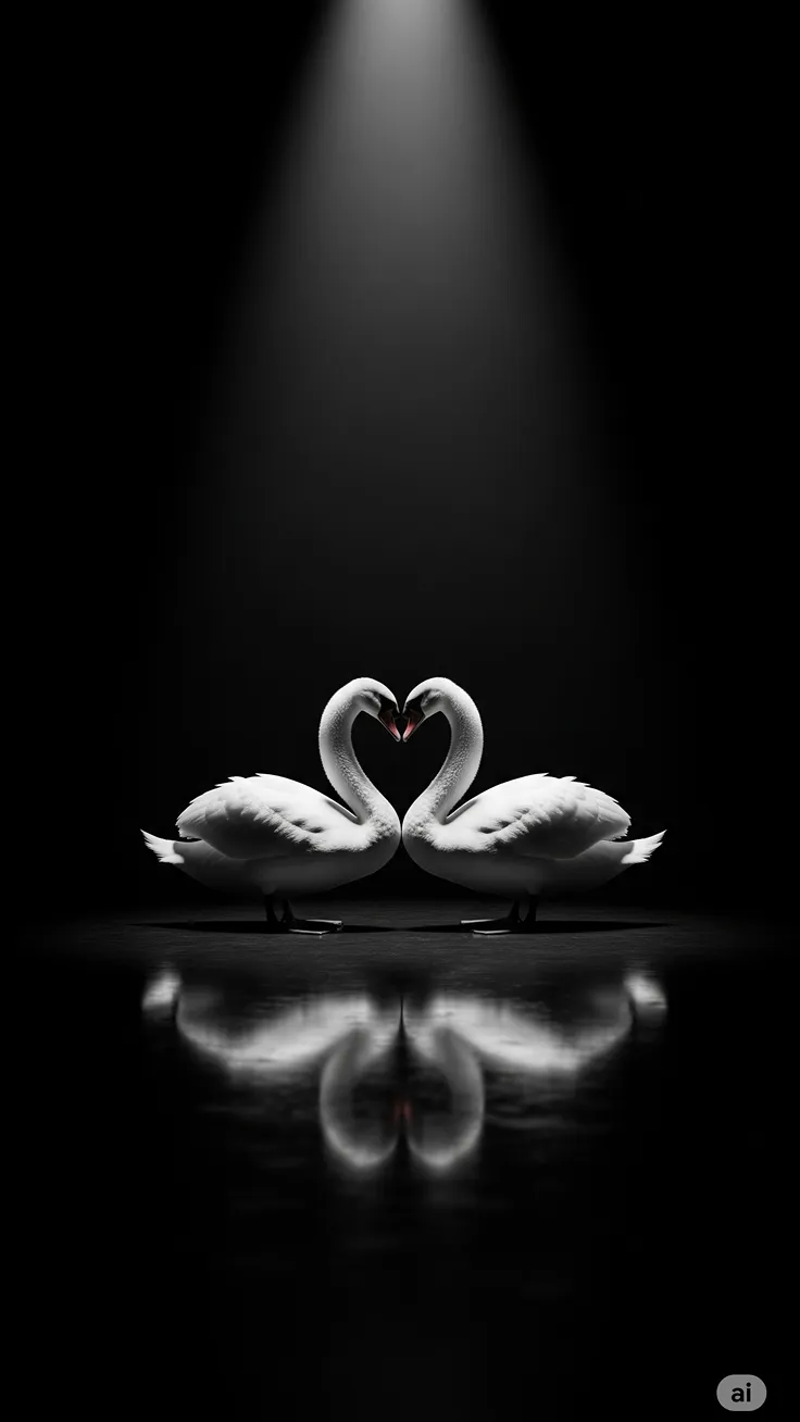 Swans couple wallpaper pack