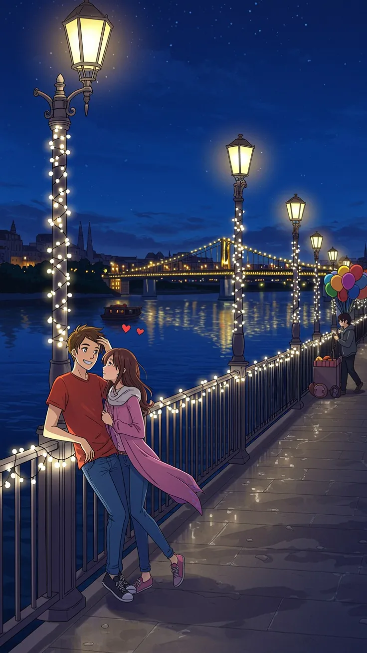 Couple chaos moments side of river