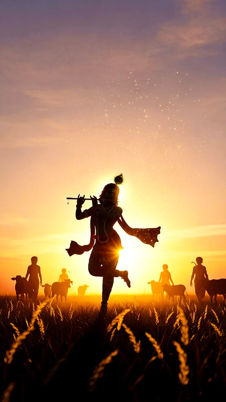 Little krishna silheuto style