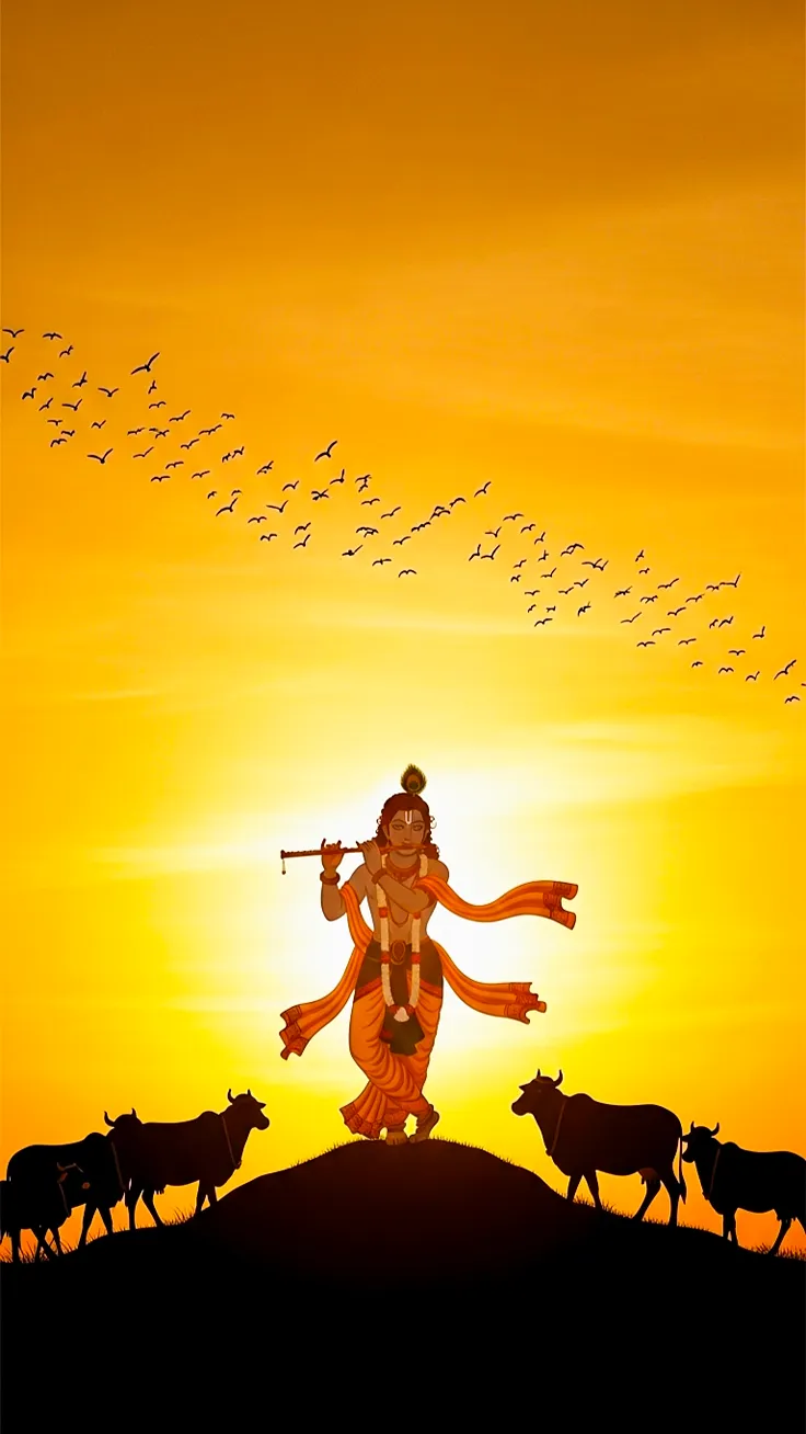 Little krishna silheuto style