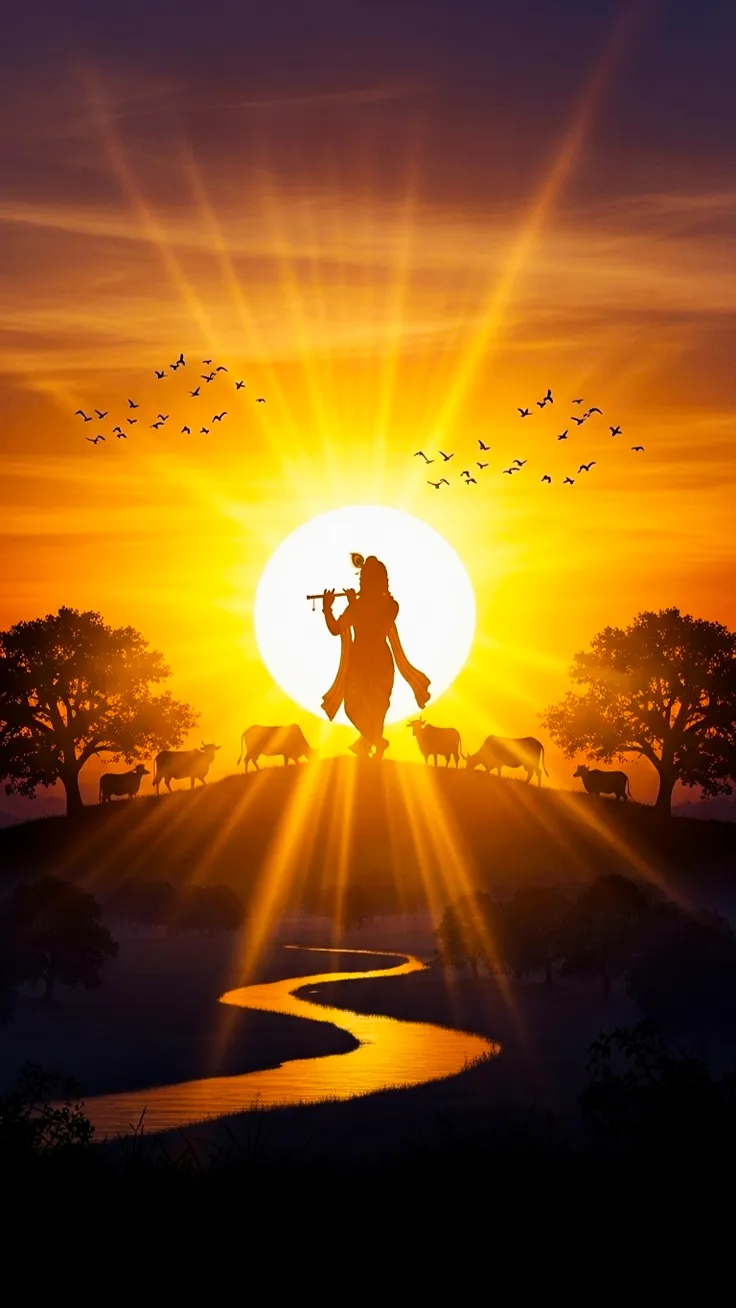 Little krishna silheuto style