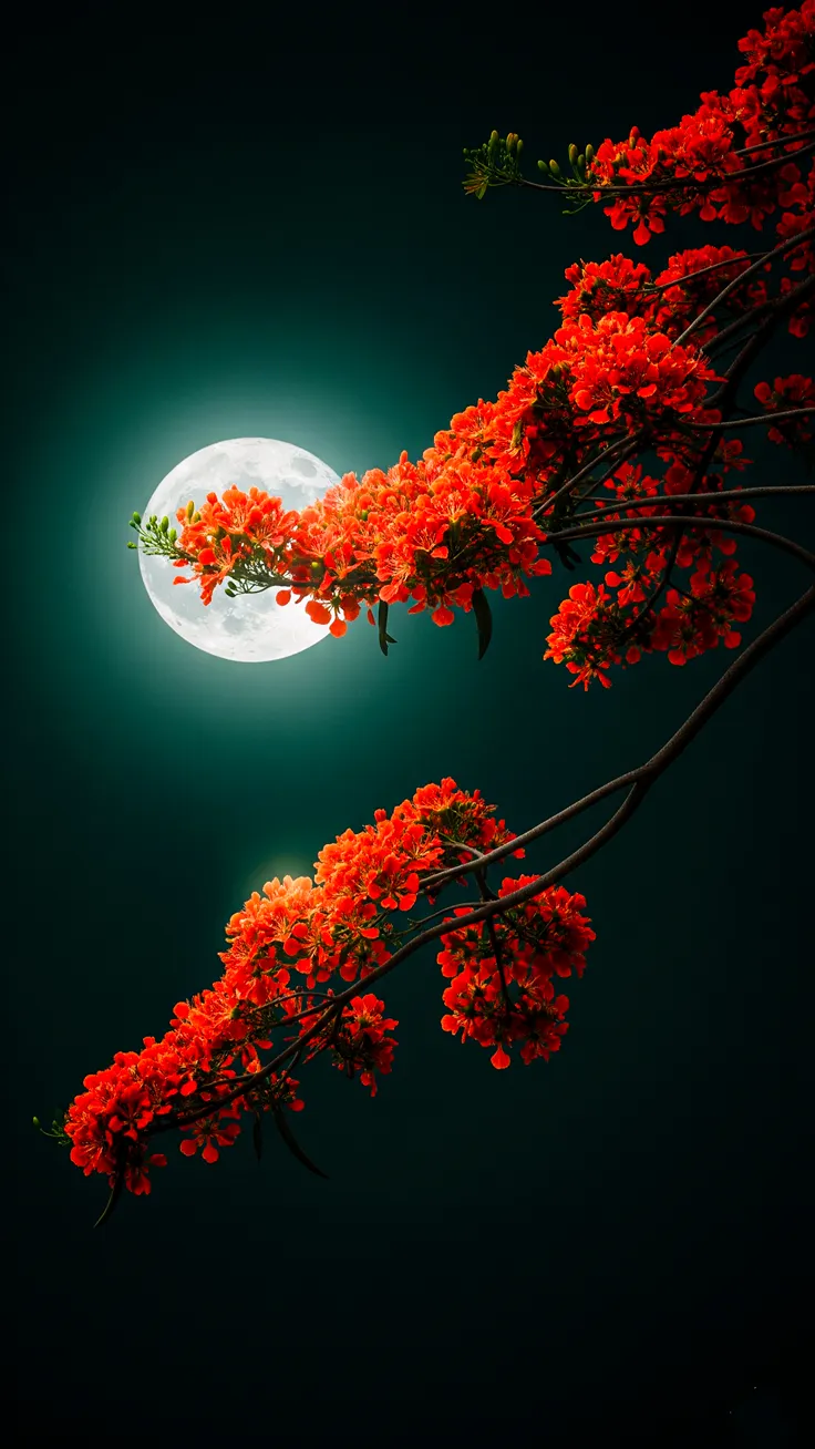 Flower in the Moon light shines fine