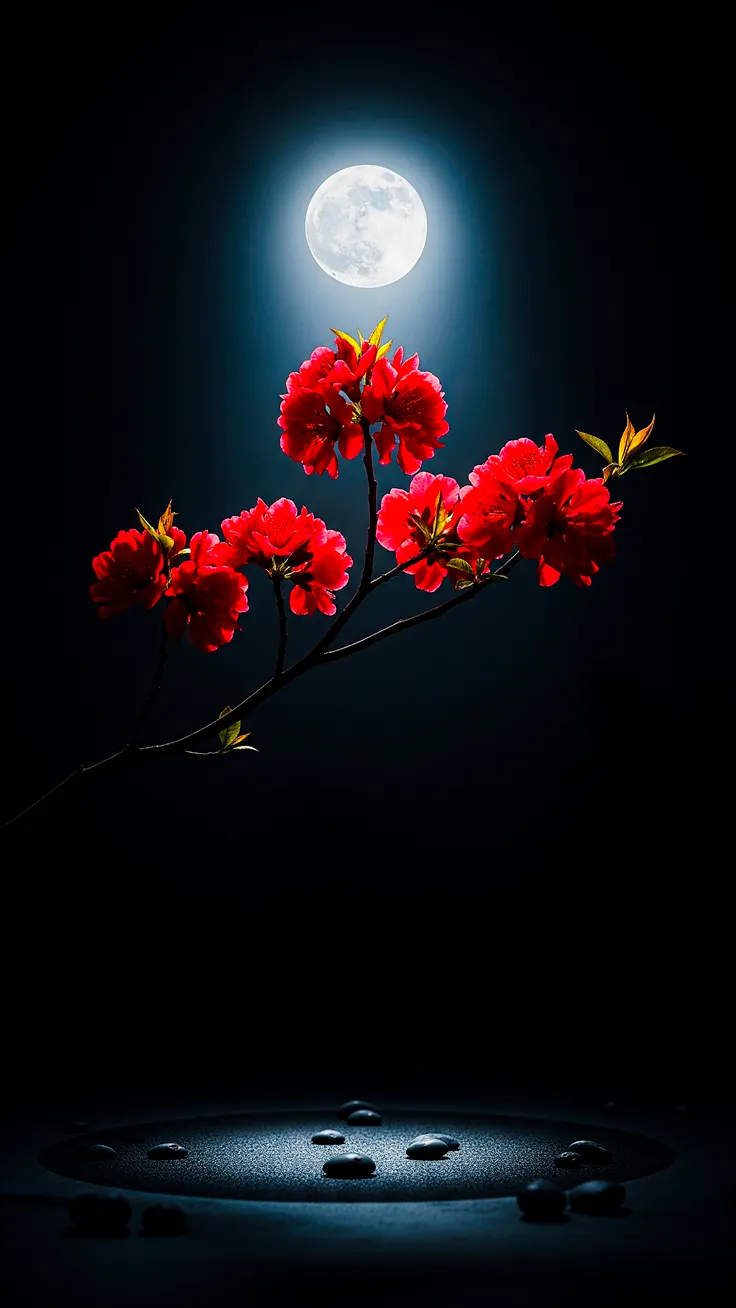Flower in the Moon light shines fine