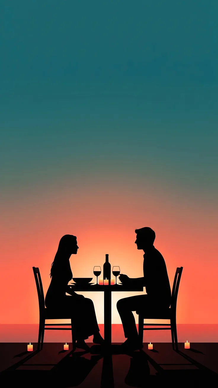 Couple sihuetoo style illustration