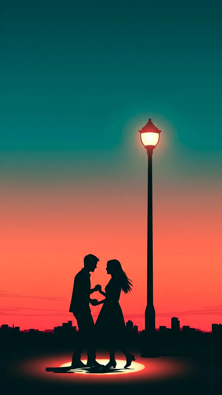 Couple sihuetoo style illustration