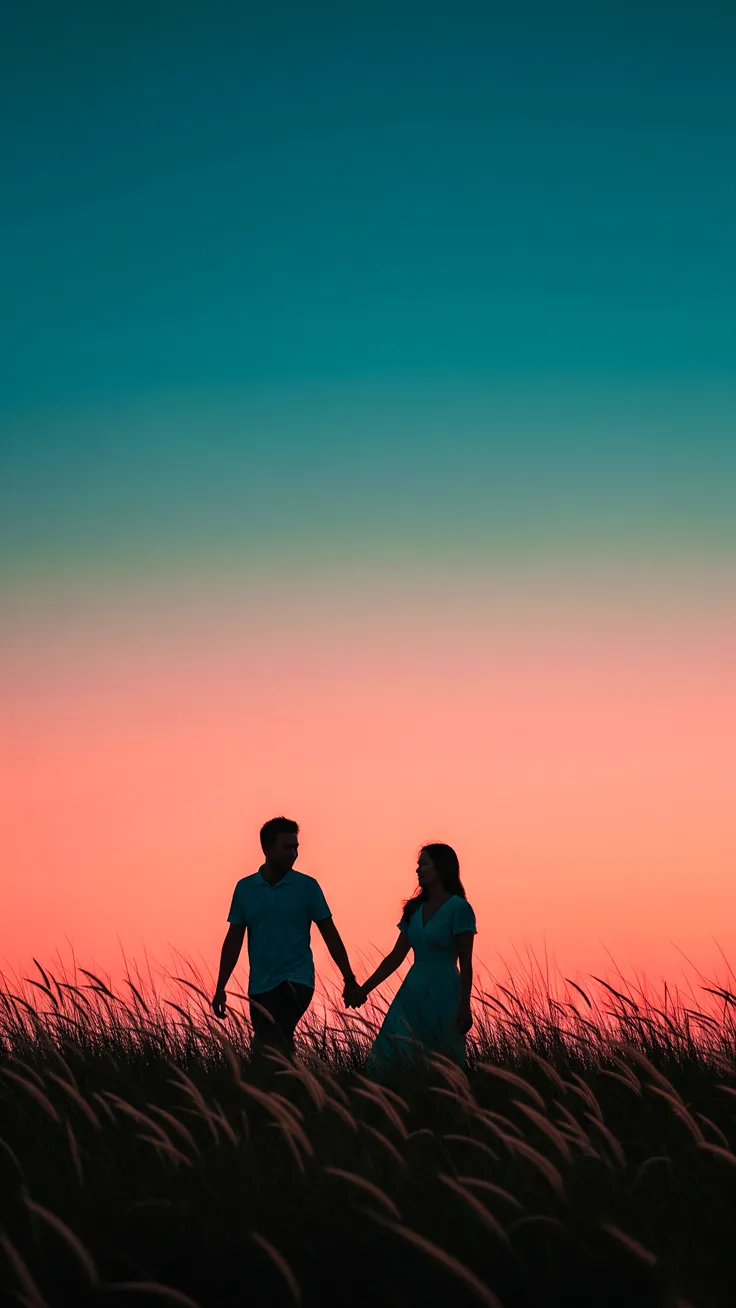 Couple sihuetoo style illustration