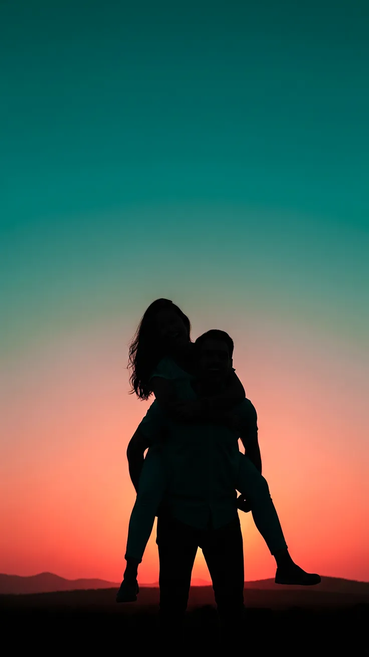 Couple sihuetoo style illustration