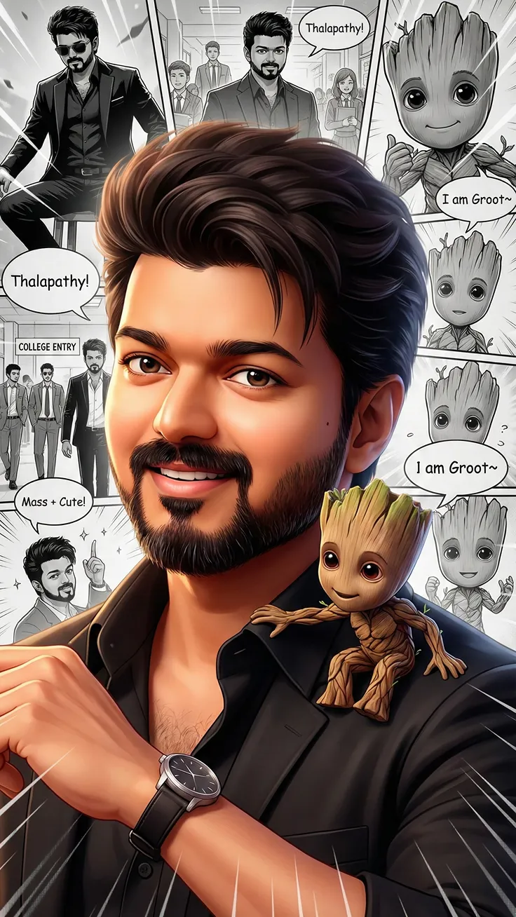 Mass Meets Cute Thala Style I Am Groot 💥🌱