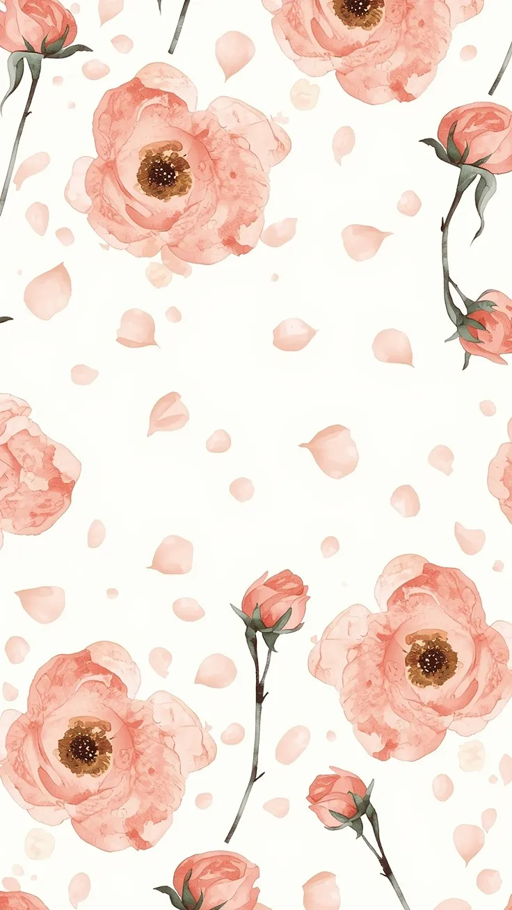 Watercolor-style flower wallpaper