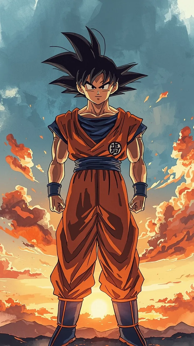 Goku  Watercolor Cinematic Anime Art wallpaper