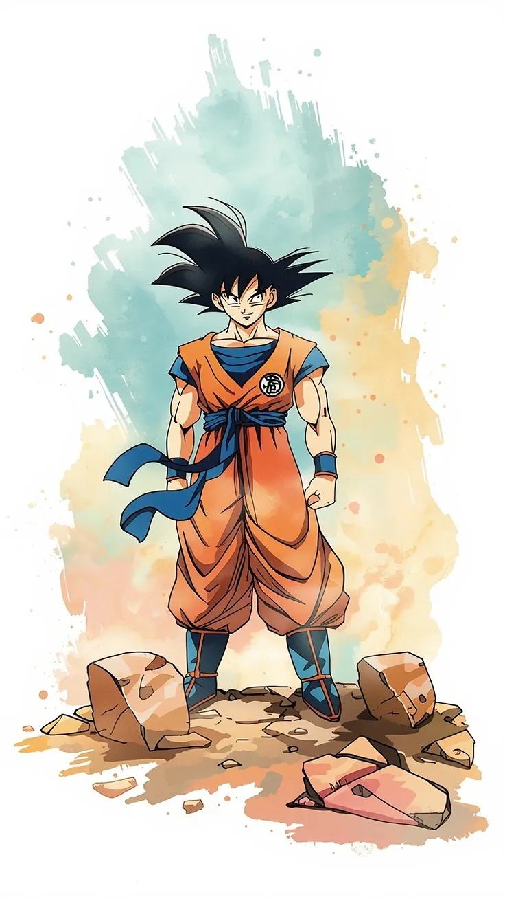 Goku  Watercolor Cinematic Anime Art wallpaper