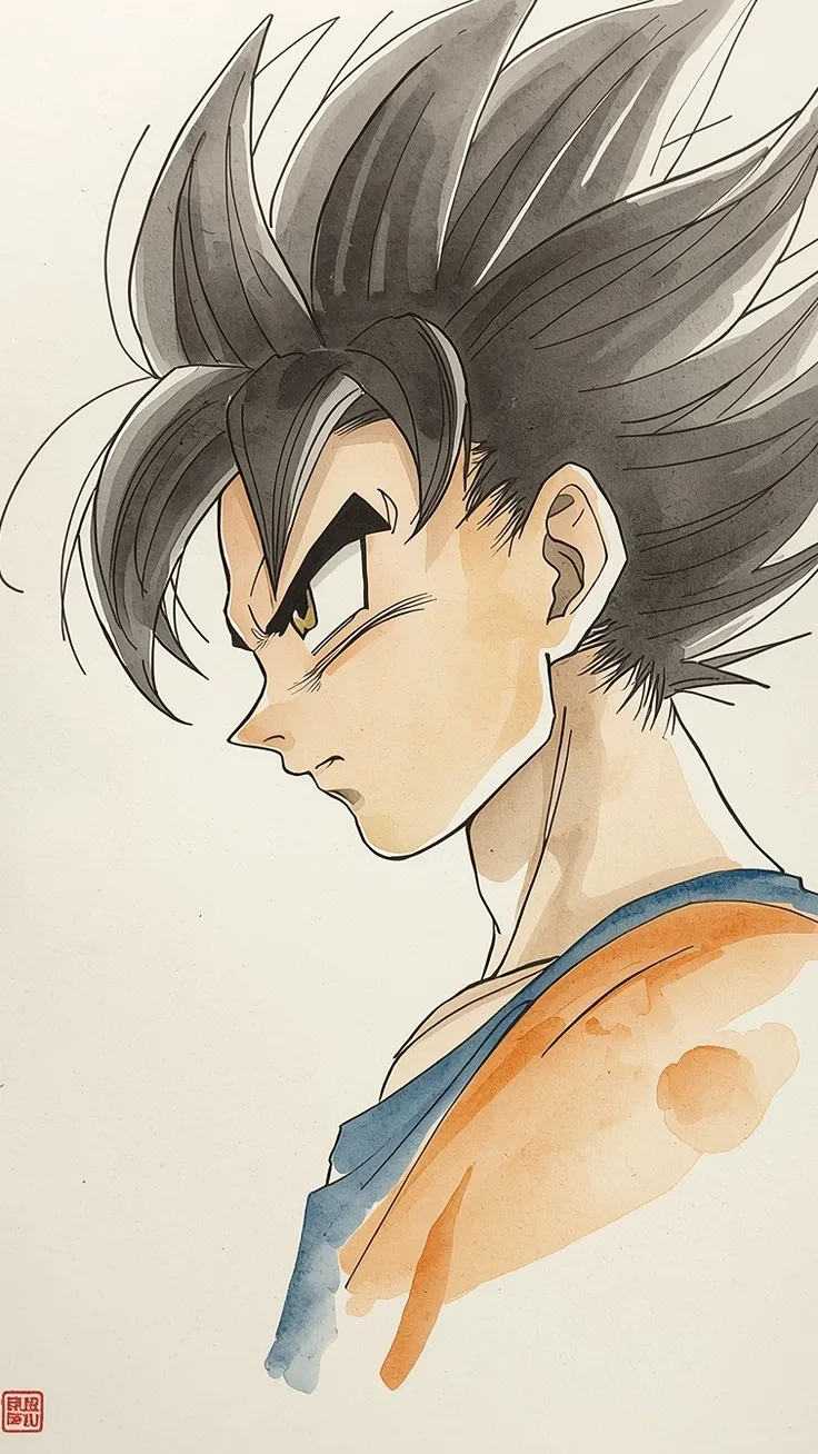 Goku Watercolor Anime Wallpaper
