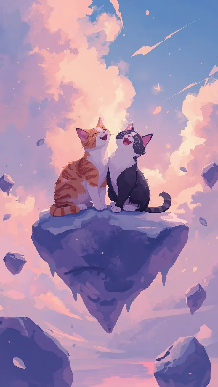 Laughing Cats Wallpaper