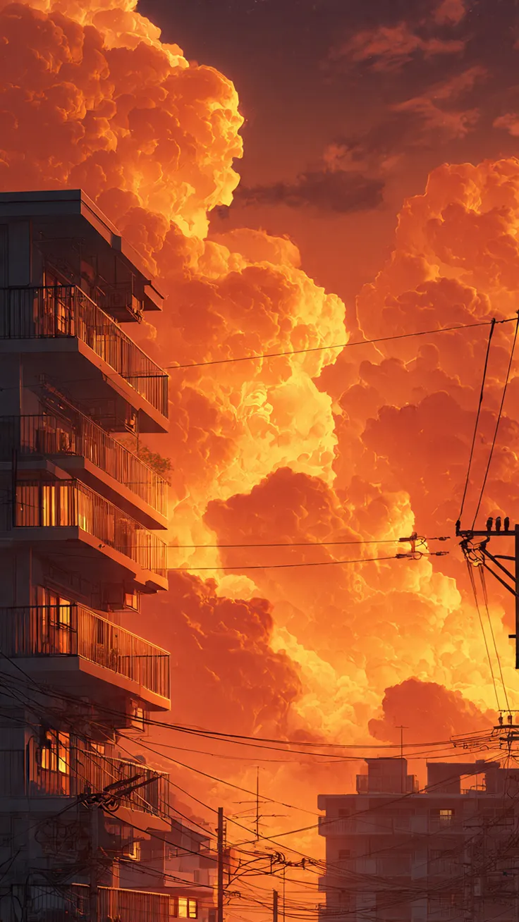 Anime Sunset Skyline Wallpapers