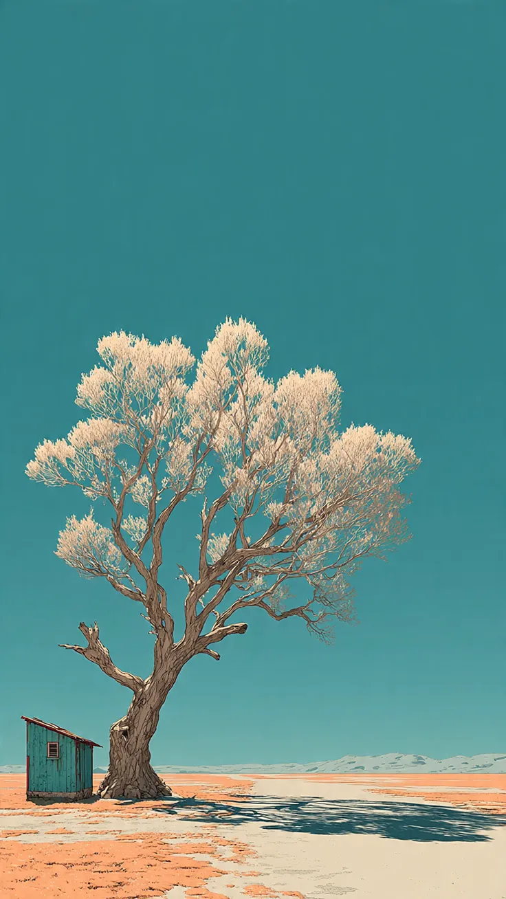 Single leafless tree wallpaper