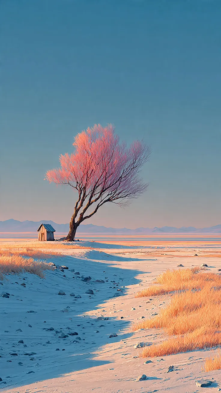 Single leafless tree wallpaper