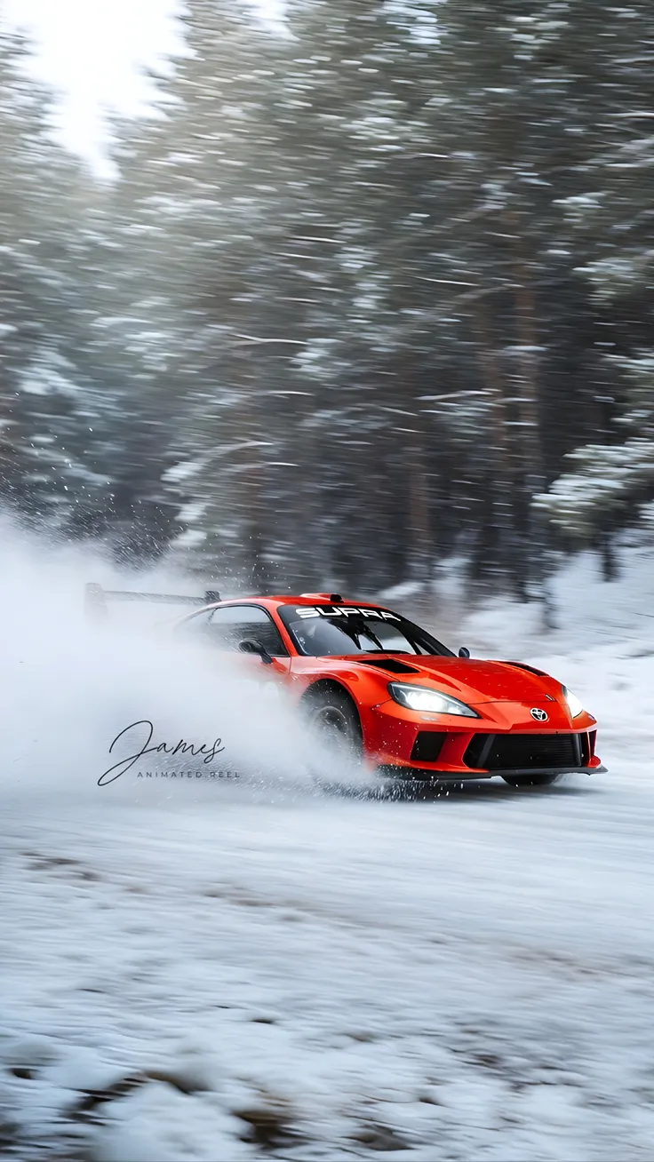 Snow drifting toyota Supra