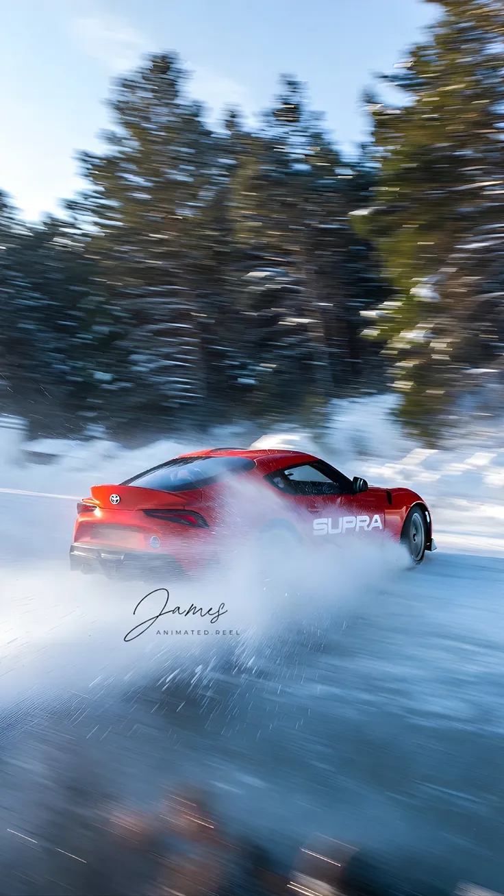 Snow drifting toyota Supra