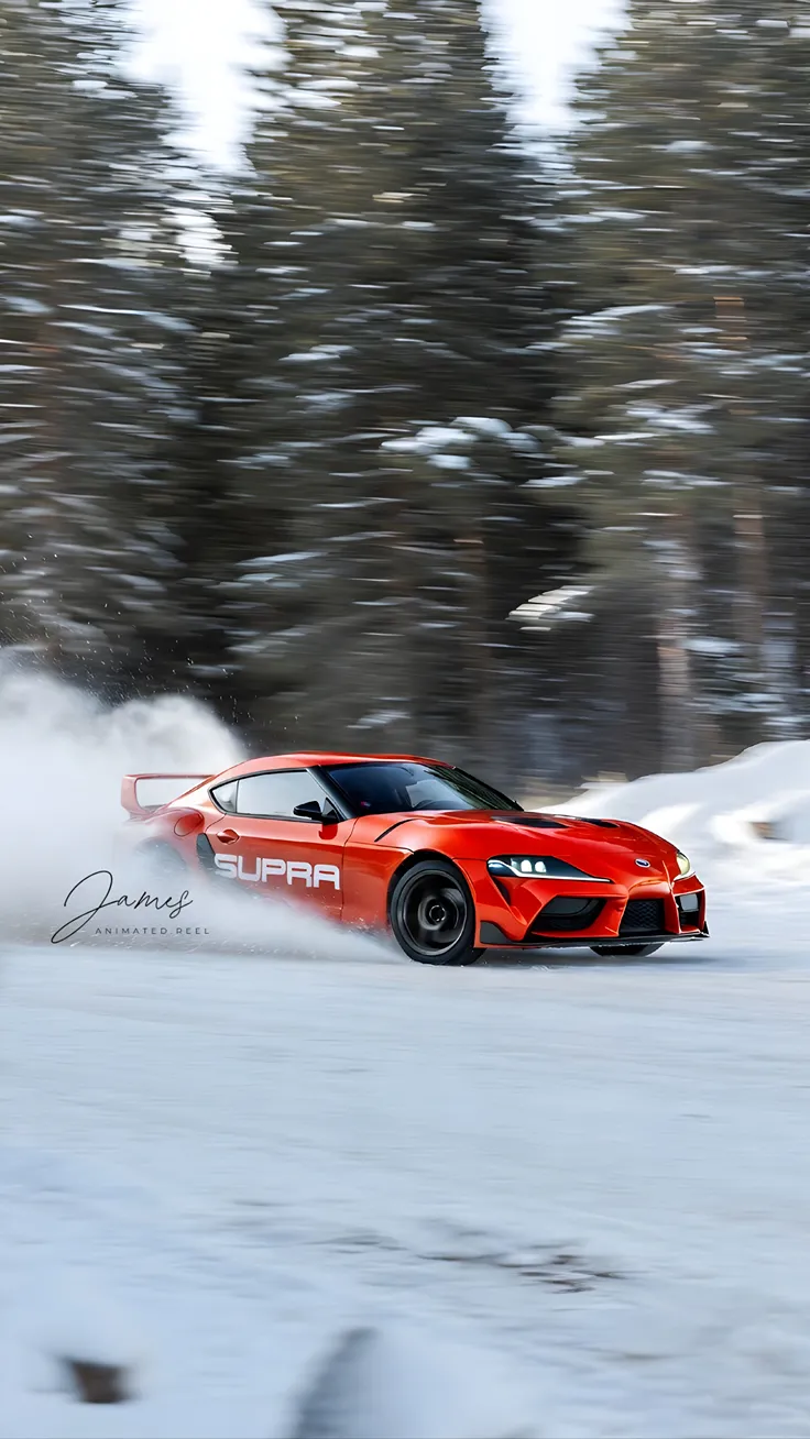 Snow drifting toyota Supra