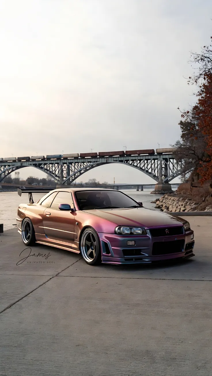 Under the arches of dreams and steel. ๐โจ The R34 stands proud and timeless, a masterpiece framing every journey with style and precision.๐๐จ What's your ultimate location to capture this legendary ride? ๐